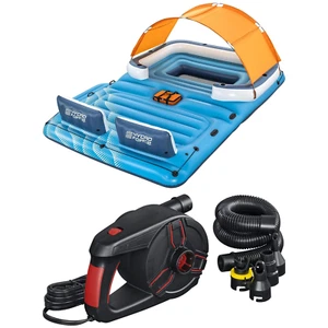 Tropical Breeze 6 Person Inflatable Party Island River Lake Water Float AC Pump - Picture 1 of 3