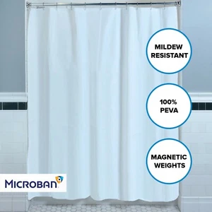 White Mildew Resistant Lightweight PEVA Shower Curtain Liner (70" x 72") - Picture 1 of 6