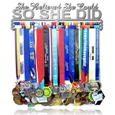 Medal Display Rack Organizer For Women Marathon Wall-mounted Hanger Sturdy Frame - Image 1 of 4