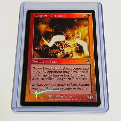 2002 Magic: The Gathering TORMENT Longhorn Firebeast FOIL 103/143 NM - Image 1 of 2