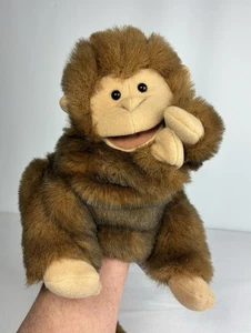 Folkmanis Monkey Brown Hand Puppet Toy 9" Plush Long Tail Full Body EXC COND - Picture 1 of 16