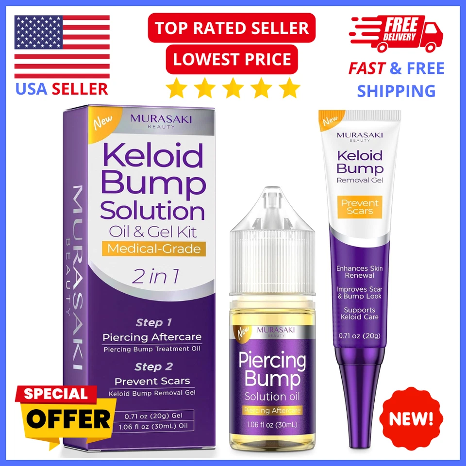 Kit de eliminación de piercing y queloides - Aceite de cuidado posterior + Tratamiento de gel curativo Foto 1 de 4