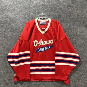 Maglia rossa vintage Oshawa Generals Bauer bianca pratica RARA uomo taglia 2XL HTF - Foto 1 di 13