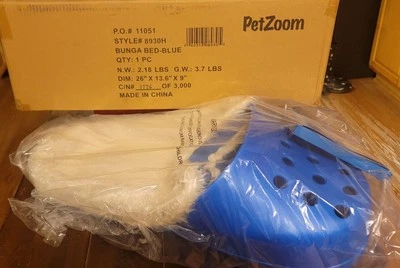 NEW PetZoom Bunga pet bed blue shoe fleece inside - Image 1 of 4
