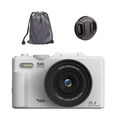 5k Resolution Digital Camera 75MP 18X Zoom WIFI 3 Inch Flip Screen for Travel - Image 1 of 4