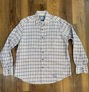 Robert Graham Button Up Shirt Men’s XL Purple/pink Stripes Flip Cuff - Picture 1 of 13