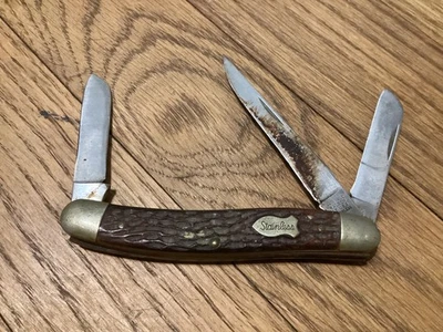 Navaja de bolsillo plegable vintage Schrade Walden, 3,5" Foto 1 de 4