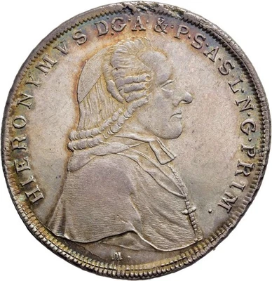 FITZ RDR Salzburg Hieronimus Count of Colloredo 1772-1803 1/2 Thaler 1802 °TCH458 - Image 1 of 2