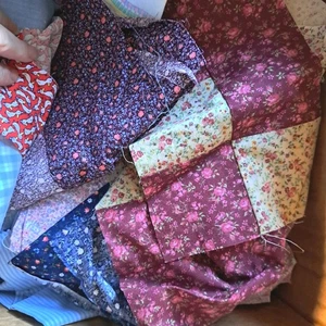 11 Pounds Fabric Quilting Stash Lot Scraps Pieces Ass't Sizes Prints All Cotton - Picture 1 of 6