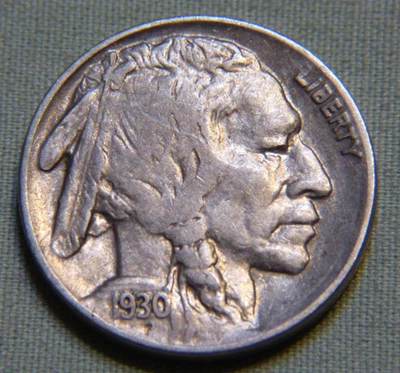 1930 P Estados Unidos Buffalo Nickel 5 centavos - alta calidad con cuerno completo - lote 661 Foto 1 de 2