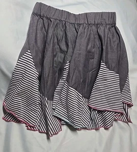 Deux par deux Girls Vintage Violet Stripe Handkerchief Style Swing Skirt Size 8Y - Picture 1 of 4