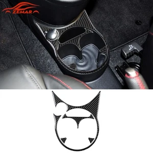 4x Carbon Fiber Floor Console Cup Holder Frame Cover Trim For Fiat 500 2012-2015 - Imagen 1 de 10