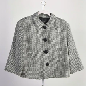 New York and Company Black / White Chevron Tweed Blazer Jacket Size XL - Picture 1 of 3