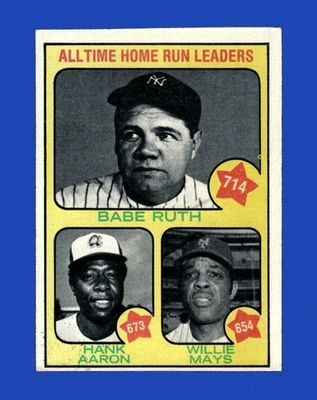1973 Topps Set-Break #1 Aaron/Ruth/Mays en muy buen estado-en muy buen estado *GMCARDS* Foto 1 de 2
