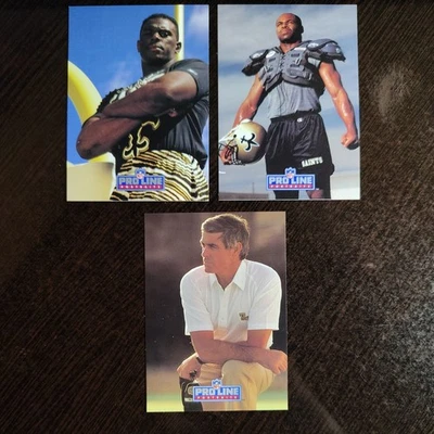 1991 Pro Line Portraits - Sam Mills, Pat Swilling, Jim Mora - New Orleans Saints - Image 1 of 4