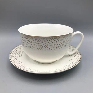 Grace's Teaware Metallic Gold Dot Jumbo Cup and Saucer 2 pc Set - Picture 1 of 8