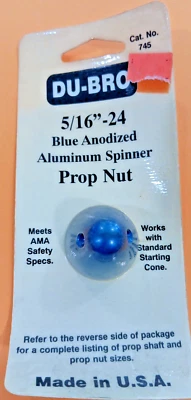 DU-BRO CAT. NO. 745 - NIP!! - 8mm x 1 Aluminum Spinner Prop Nut - Image 1 of 4