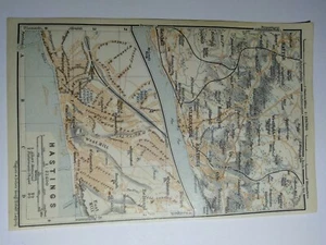 Original Vintage Map Hastings 1910. Excellent Condition. Condition is used. - Picture 1 of 5
