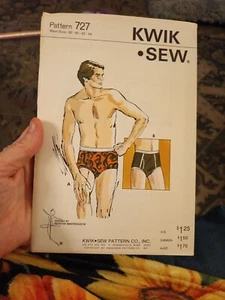 Vintage Sewing Pattern Kwik Sew 727 - Mens Briefs 1980's uncut - Picture 1 of 2