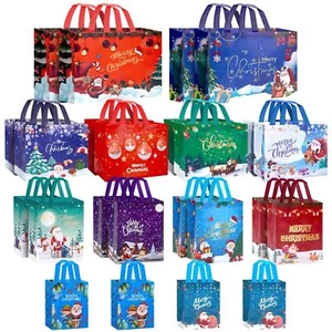 24 Pack Christmas Gift Bags Assorted Sizes Reusable Tote Bags Includes 4 Extr... - Picture 1 of 6