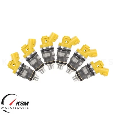 6 x подходит DENSO 650cc топливные форсунки для TOYOTA SUPRA JZA80 2JZGTE 2JZ БОКОВАЯ ПОДАЧА - Изображение 1 из 4