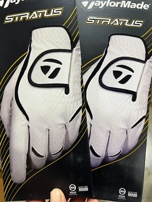 TAYLORMADE 2 x Taylor Made STRATUS Men's Leather Golf Gloves WHITE *CHOOSE DEXTERITY/SIZE*