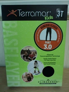 Terramar Kids Unisex Size 3T Black Thermal Pants Climasense 3.0 Thermolator NEW! - Picture 1 of 7