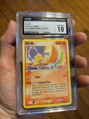 (POP 9) 2005 Pokemon EX Unseen Forces 27/115 Ho-Oh CGC 10 GEM MINT Card - Image 1 of 4