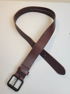 Cinto social casual feminino H&M marrom couro genuíno feito na Suécia tamanho pequeno - Imagem 1 de 4