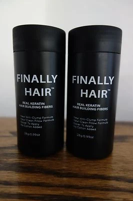 HAIR LOSS CONCEALER FINALLY HAIR BUILDING FIBERS GIANT 55g FILLER 2PAK 1.94 OZ. - Image 1 of 4