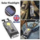 UK Mini COB Keychain Flashlight Solar Rechargeable LED Camping Work Lights Torch