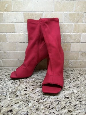 Anne Michelle Endless Feminino Quadrado Peep Toe Salto Alto Meia Tornozelo Botinhas 7,5 M - Imagem 1 de 4