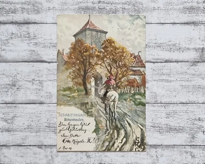 AK Schreitturm Bebenhausen Pferd Turm Kunst Deko Postkarte Ansichtskarte Vintage - Bild 1 von 2