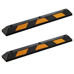 Wiltec Delimitatore di parcheggio 2 battiruota gomma 1200x150x100mm Fermaruota - Imagen 1 de 9