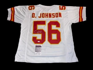 DERRICK JOHNSON SIGNED KANSAS CITY CHIEFS WHITE JERSEY LINEBACKER PRO BOWL JSA - Picture 1 of 2