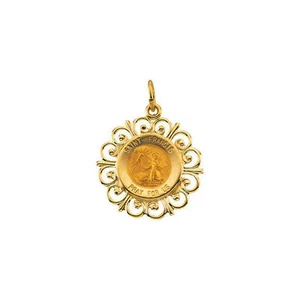 Medalla de San Francisco de Asís en oro amarillo 14K - Imagen 1 de 2