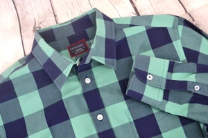 UNTUCKit Men's Bonarda Long Sleeve Button Front Shirt MEDIUM Green / Navy Plaid - Picture 1 of 5