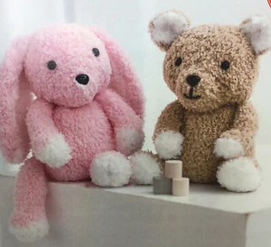 Baby Knitting Pattern for Teddy & Bunny Rabbit Toy (206a) - Picture 1 of 3