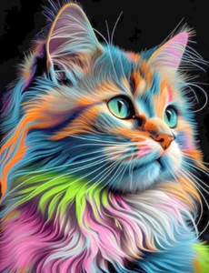 Cat Diamond Painting Kits for Adults, Cute Cat Diamond Art Kits for Adults Round - Picture 1 of 4