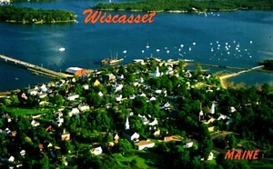 Postcard aerial view of Wiscasset Maine - Imagen 1 de 2