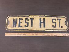 Vtg WEST H ST Street/Road Sign 24 "x 6" Pressed/Embossed/Raised Steel #213