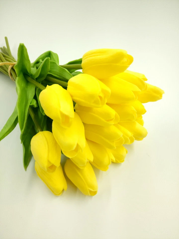 10 ramo de boda nupcial de látex con flores de tulipanes artificiales tacto real decoración del hogar Foto 1 de 4