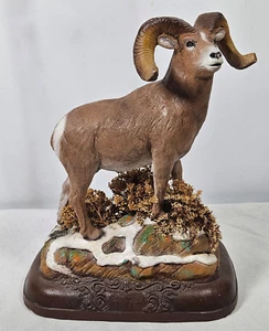 Vintage Bighorn Sheep Sculpture Figurine Frank Dougherty Signed Bottom Cold Cast - Picture 1 of 20