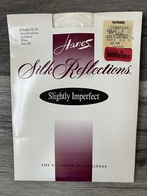 Pantimedias Hanes Silk Reflections 1995 de colección blancas talla CD transparentes IMPERFECTAS Foto 1 de 4