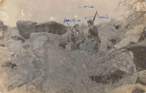Postal fotográfica vintage de cazadores, rifles, Seymour, condado de Baylor 1910 de Texas - Imagen 1 de 2