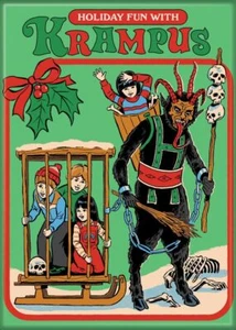 Steven Rhodes Humor Vacaciones Diversión Con Imán de Refrigerador Krampus NUEVO SIN USAR - Imagen 1 de 1