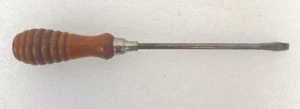(Vintage) Miniature Flathead Screwdriver Wooden Beehive Handle 5.25" - Picture 1 of 3
