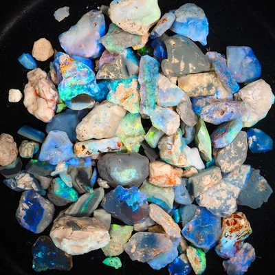 FABULOSO LOTE DE PAQUETES DE ÓPALO NEGRO ÁSPERO 158ct Lightning Ridge piedras pequeñas #6 Foto 1 de 4