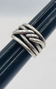 Anillo ancho de continuidad de plata de ley David Yurman talla 7 - Imagen 1 de 6