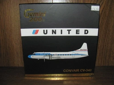 United Convair CV-340 N73154 GeminiJets G2UAL226 Scale 1:200 RARE - Image 1 of 4